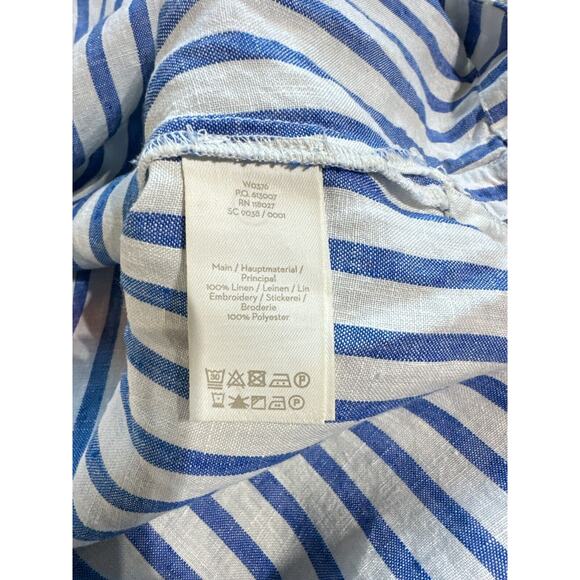 Boden Dress Womens 4 Long Nautical Embroidered Lace Coastal Carefree Beach Linen - Picture 5 of 9